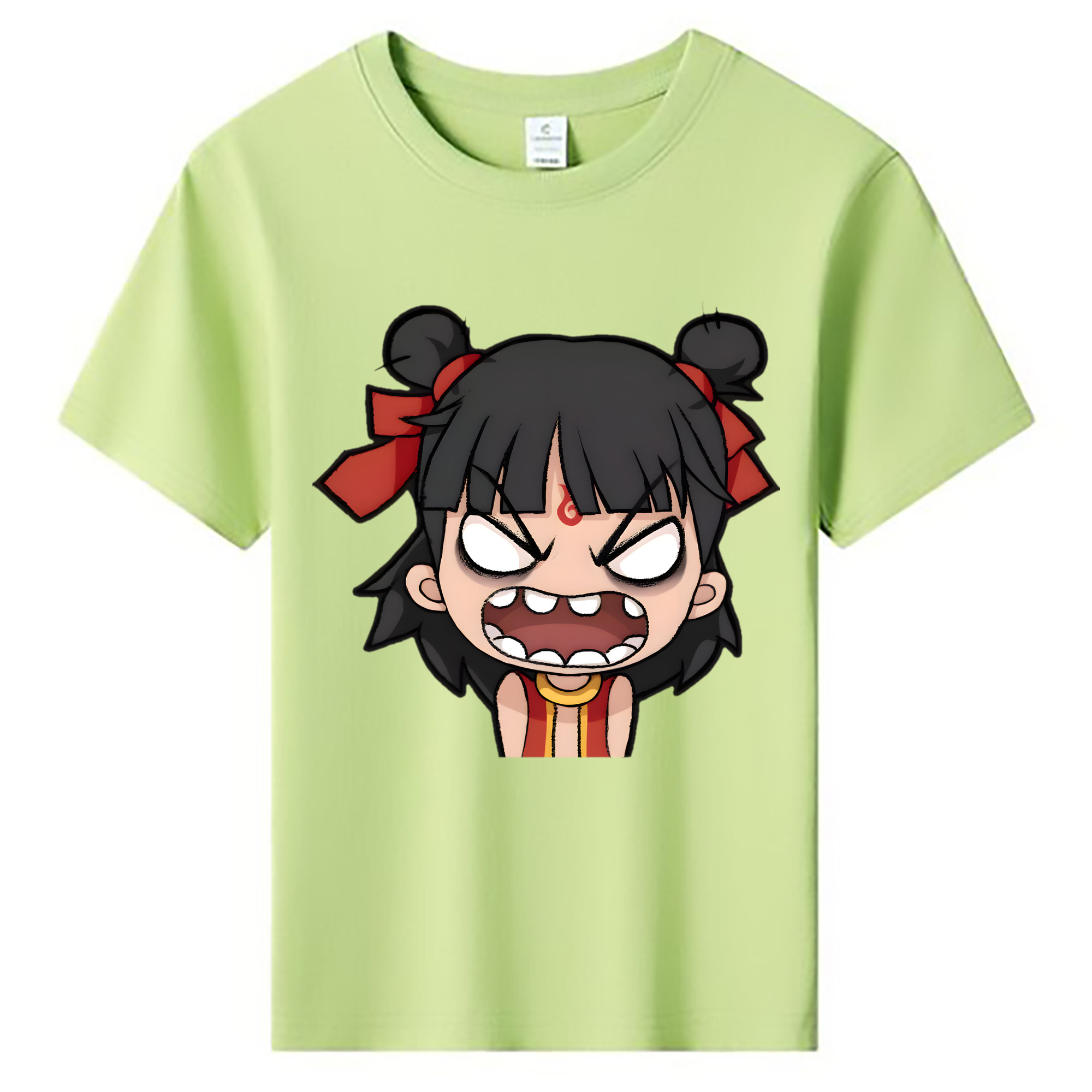 （画像用） Ne Zha 2 ナタ 魔童の大暴れ 綿100％キッズTシャツ（フロントプリント）